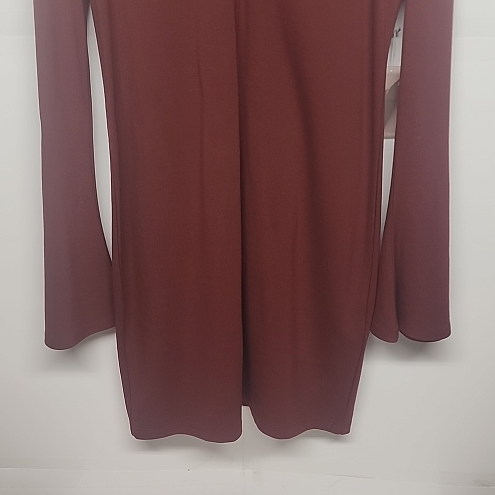 Rust long sleeve bell groovy, retro, 60s, go-go boot fun sz M dress. Never worn - Picture 5 of 11